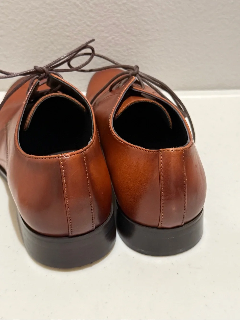 Nordstrom Men's Cognac Leather Derby Shoes Size 11 M New Dress Shoes